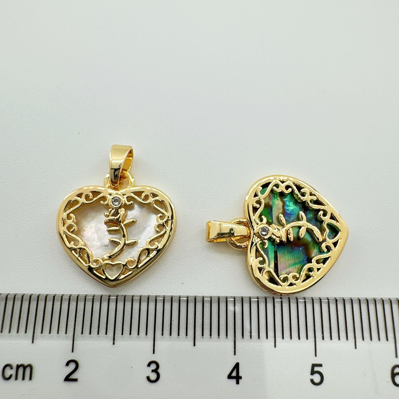 Copper Material 1 Piece Copper Heart Shape Pendant