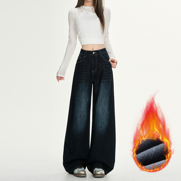 Velvet blue and gray trousers