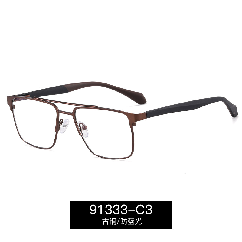91333 personalidad delgada y ligera tendencia de gafas al por mayor anteojos de luz azul anteojos metálicos masculinos con gafas miopes image 9
