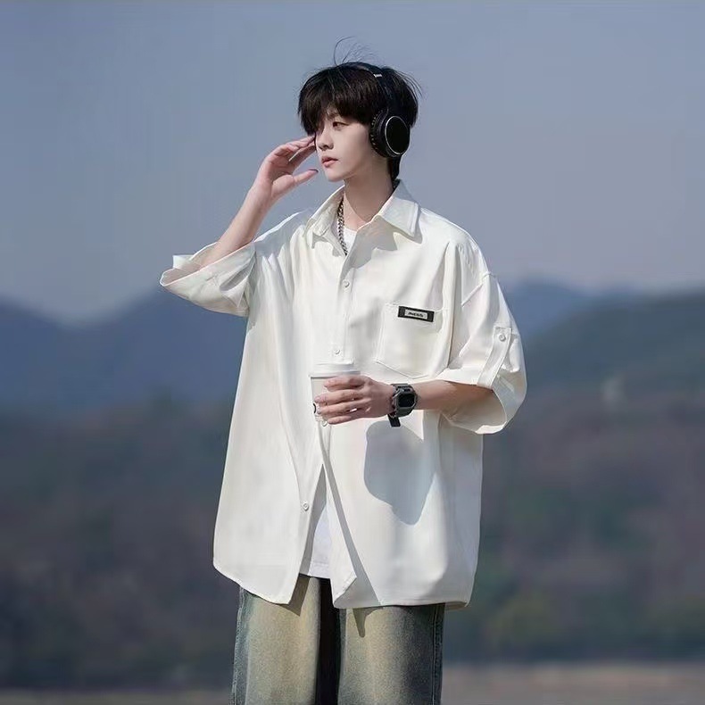 남성 여름 반팔 셔츠 캐주얼 와이드핏 데일리 상의