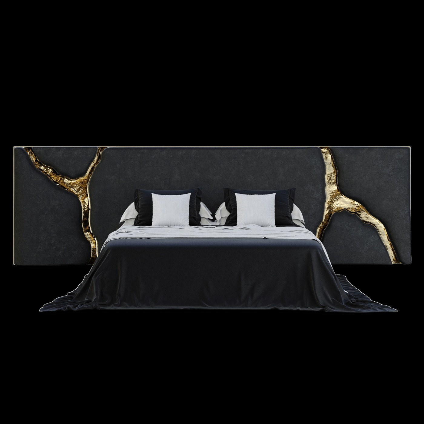 Light Luxury Italian Wide-Screen Large Bed, Luxury High-End Villa Master Bedroom Wedding Bed, Modern Simple Designer Soft-Packed Bed, High-End