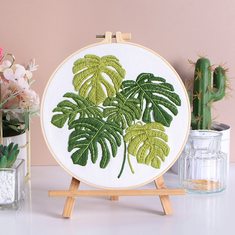 Plant Garden Handmade DIY Bordado Material Paquete Plantas verdes originales Traje de costura de tela de estilo europeo Inglés transfronterizo