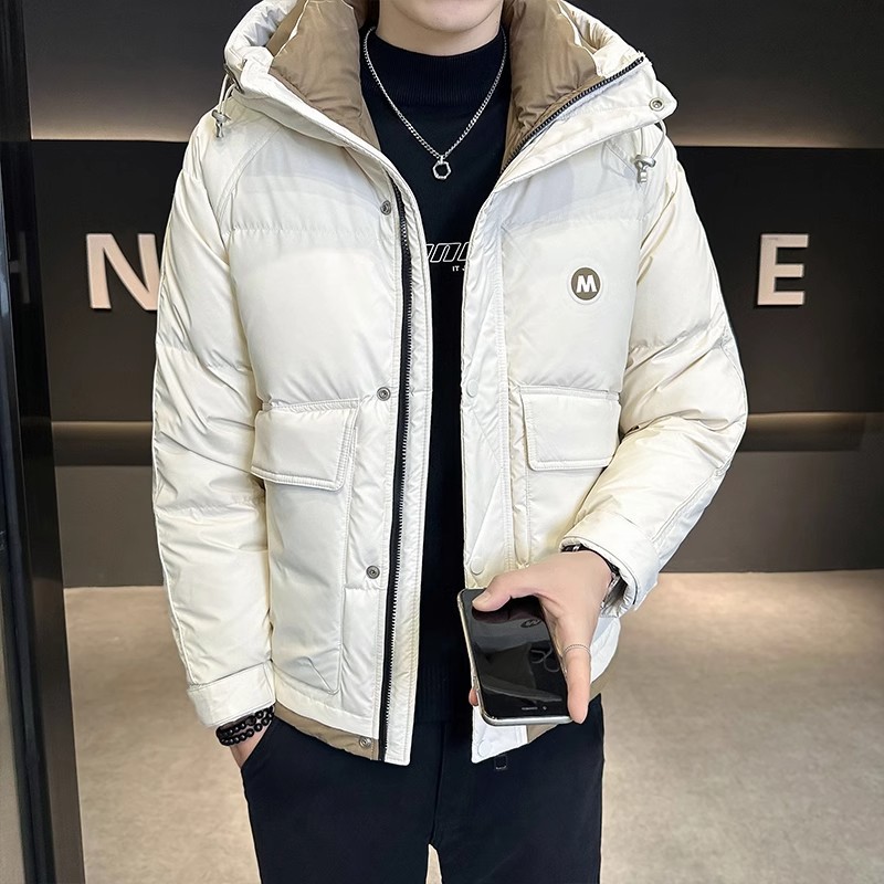 Abbigliamento maschile Nuovo colore solido moda uomo giacca in cotone e seta uomo giacca in cotone e seta calda spessa con cappuccio studente giacca in cotone e seta uomo_voghion.com