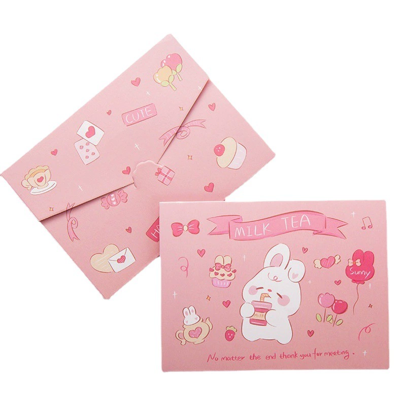 Amazon Cartoon Cute ins Детская поздравительная открытка Студент DIY Танабата Сообщение День Рождения Благословение Открытка Оптовая