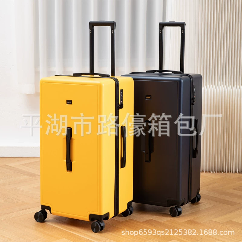 Capacious universal suitcase on wheels for men and women, box with zipper, 36inch