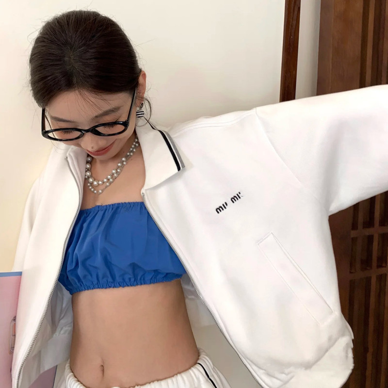 正确版本原标MIU缪家小红书网红款刺绣开衫宽松翻领卫衣外套男女|undefined