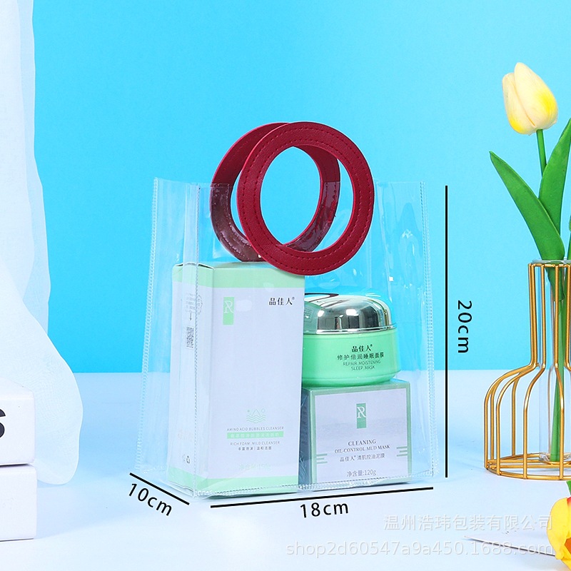 Transparent handbag gift bag pvc plastic gift bag high sense hand gift bag gift bag custom