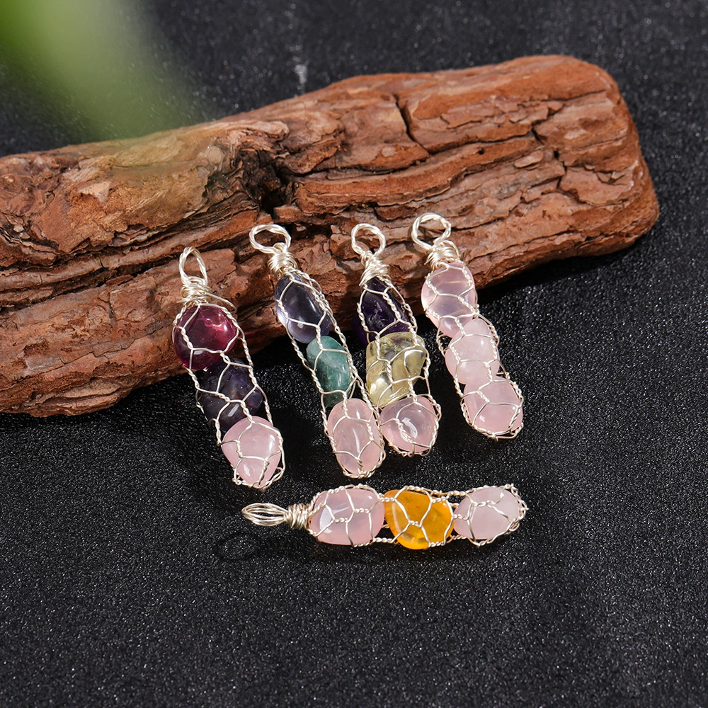 Natural water, crystal, pendant, accessory, natural ore, European style, handmade