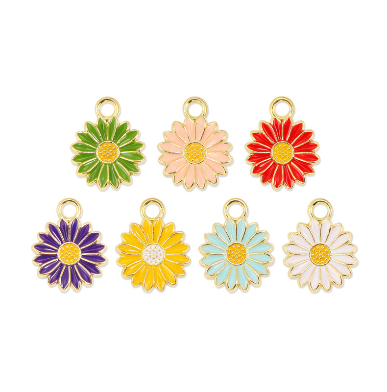 Hole 2~2.9mm Hole Size 1 Piece Quantity 1 Piece 17 * 13mm Hole 2~2.9mm Alloy Daisy Charms Pendant