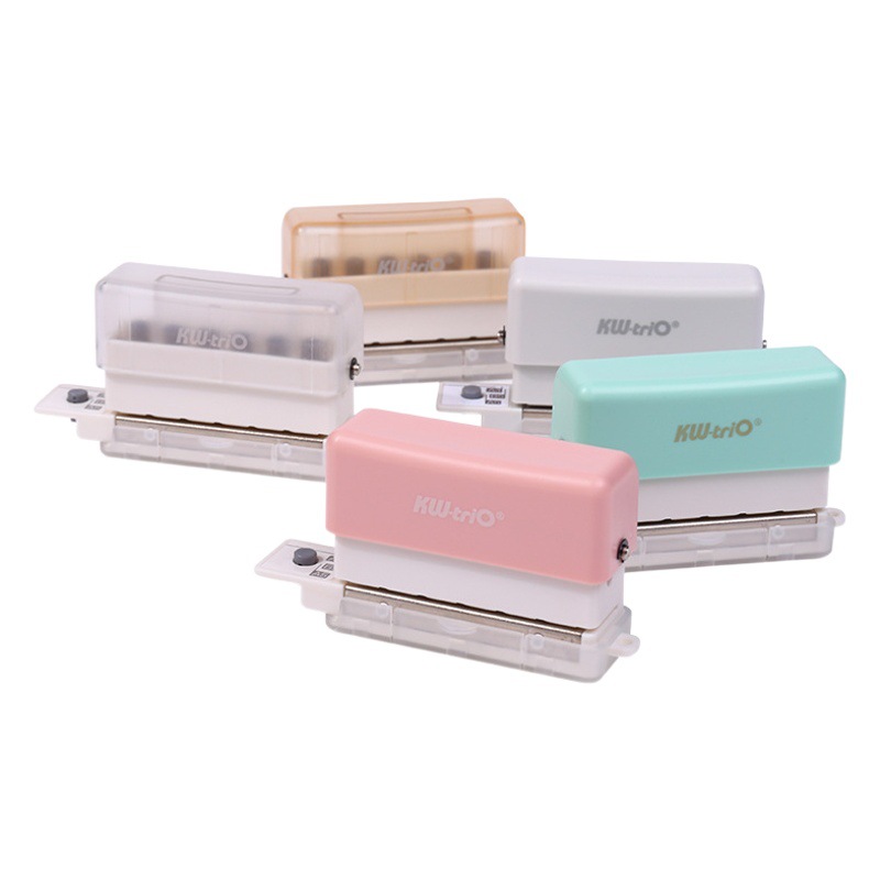 Kedeyou venta directa perforadora portátil de mano de seis orificios mini perforadora porosa perforadora manual de papelería para estudiantes