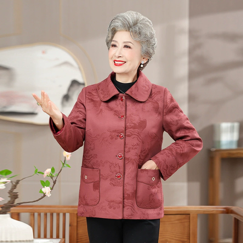 Осенняя куртка с длинным рукавом для мамы, 60 лет