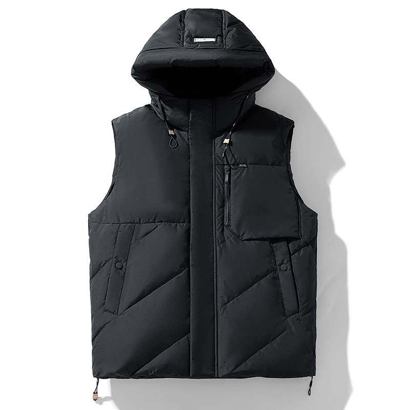 Chaqueta con capuchón desmontable hombre corto invierno nuevo engrosado juvenil chaqueta blanca abrigo de pareja caliente tendencia image 5