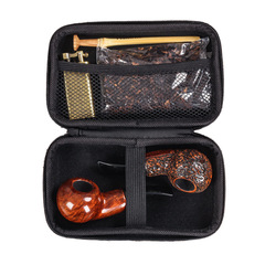 Two-Compartment EVA Cigar Case with Zipper, Cigar Tool Case Accessory Storage Bag Portable Cigar Box for Men