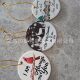 Amazon round Christmas hanging piece ceramic double-sided frosted porcelain glossy decoration hanging piece factory wholesale