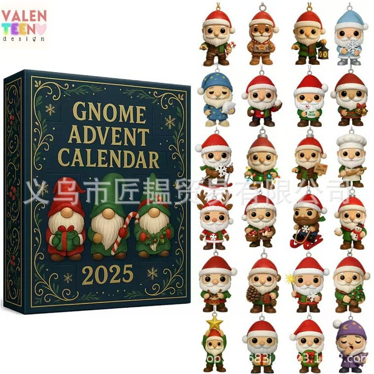Gnome Advent Calendar圣诞节降临倒计时盲盒圣诞装饰平面挂件|undefined