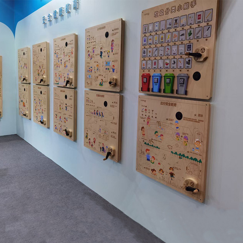 Kindergarten corredor ciencia y educación Seguridad pública educación operación cognitiva tablero rompecabezas pared basura juego
