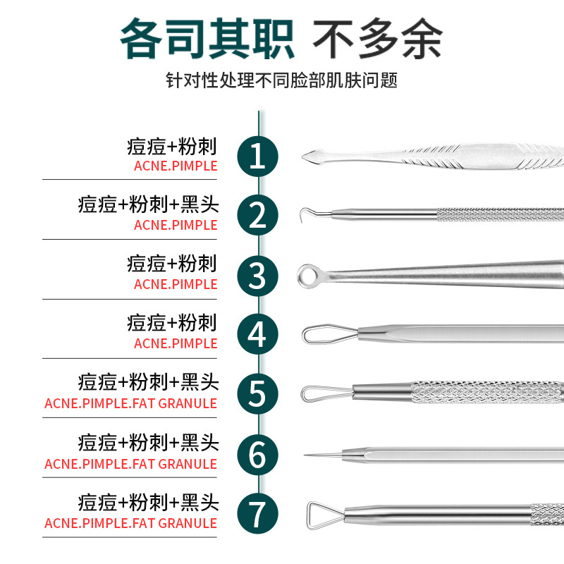 不鏽鋼粉刺針套裝一次性閉口針超尖專業去黑頭暗瘡針美容工具神器
