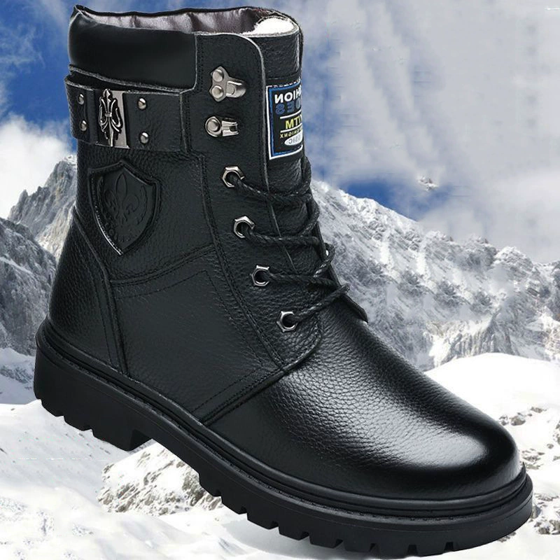 Ботинки Martin, мужские ботинки первого слоя из воловьей кожи, мужские зимние очень толстые зимние сапоги на флисовой подкладке, высокие ботинки из натуральной кожи, комбинезоны, ботинки