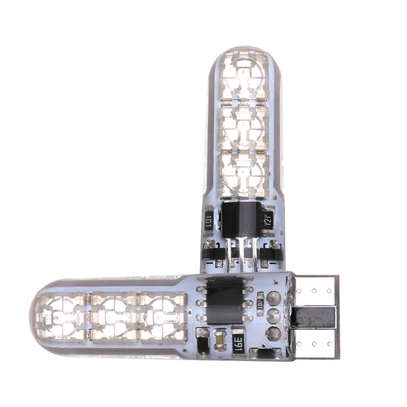 RGB автомобильная подсветка для фар T10 силикон 5050-6smd светодиодные цветные маленькие фонари номерного знака фонари мигают