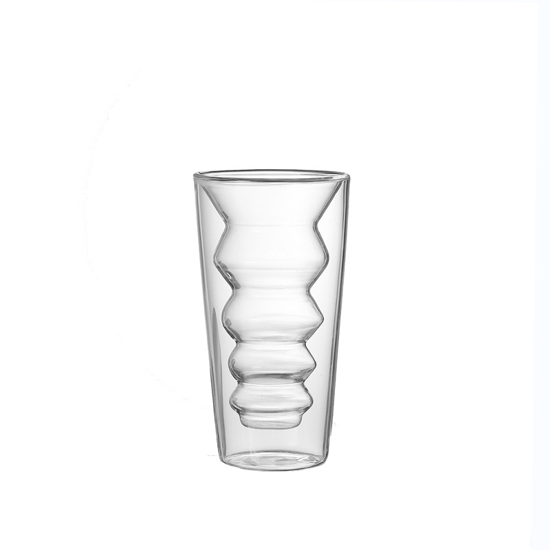 Espiral creativo forro de doble capa Copa de whisky Copa de vino vidrio Hogar personalizado aislado de doble capa de agua