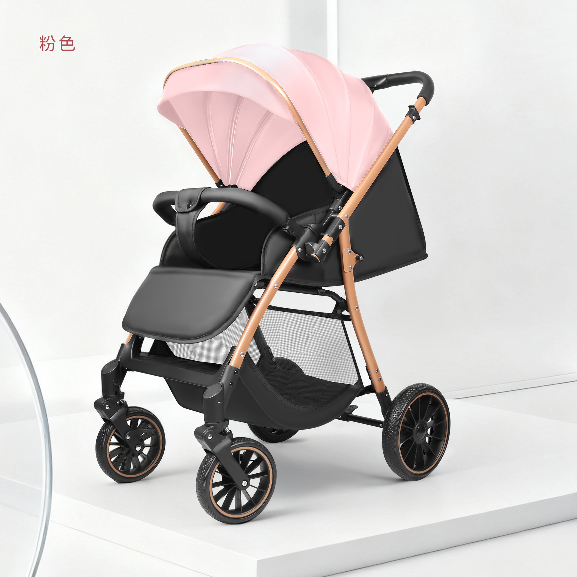 Cochecito de bebé puede sentarse y mentir cochecito ligero cochecito plegable portátil de dos vías implementación cochecito de bebé