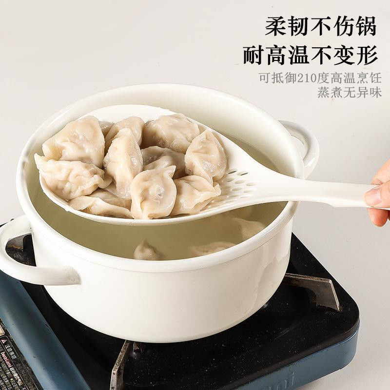 Cuchara grande de cocina doméstica para pescar fideos resistente a altas temperaturas no dañando olla para pescar fideos, pescar verduras y pescar饺os en un artefacto multipropósito image 1