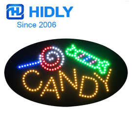 糖果招牌橱窗LED发光标识牌椭圆形LED CANDY SIGN 38×68cm