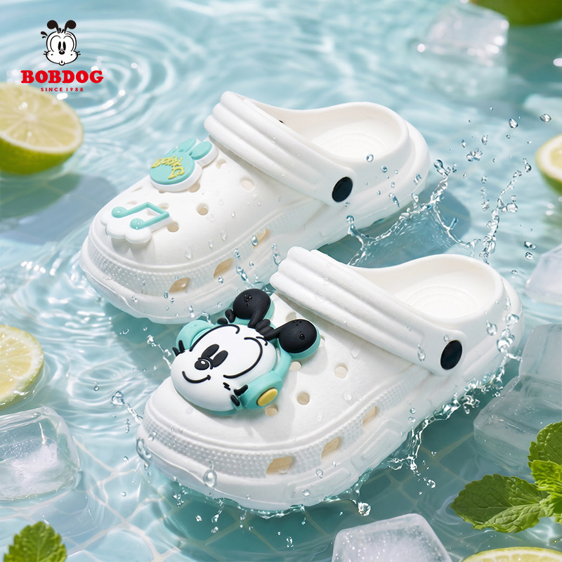 Babudou Summer New Style Perforated Shoes for Older Children, Indoor and Outdoor Eva Slippers, Cartoon Dopamine Parent-Child Shoes Wholesale