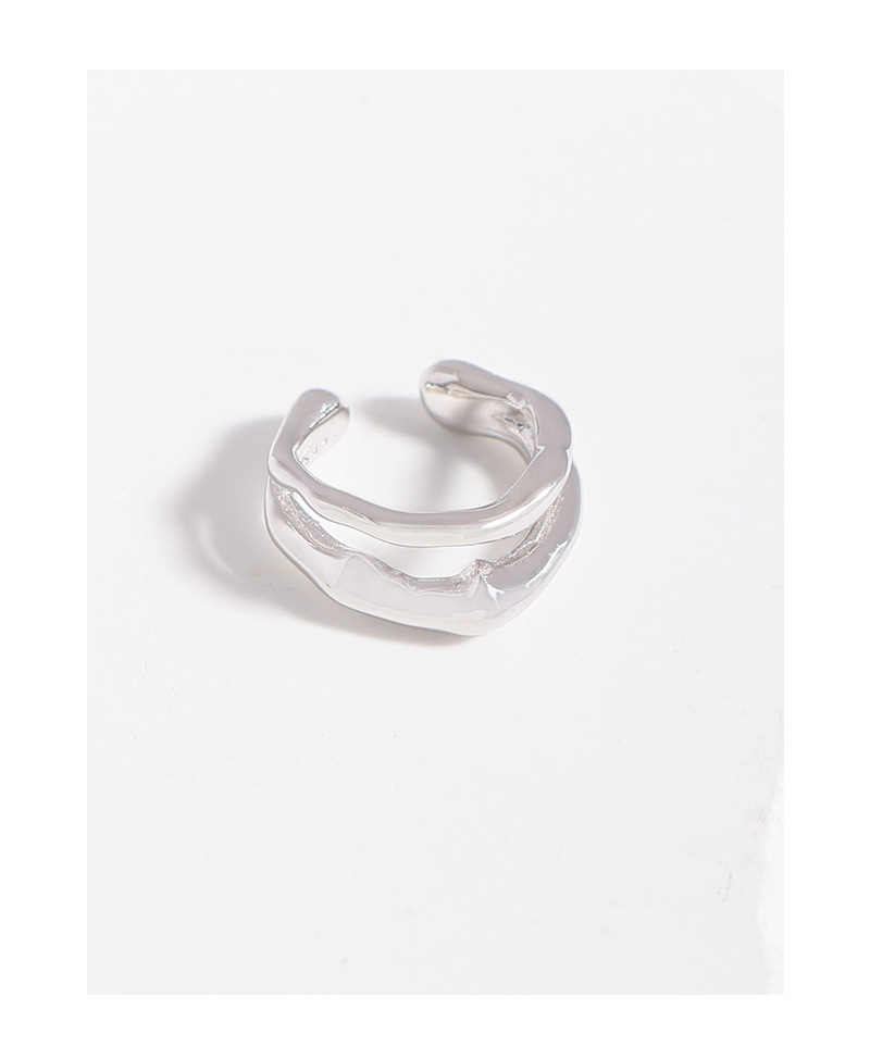 Geometric Pattern 1 Piece 925 Sterling Silver Geometric Ear Cuffs