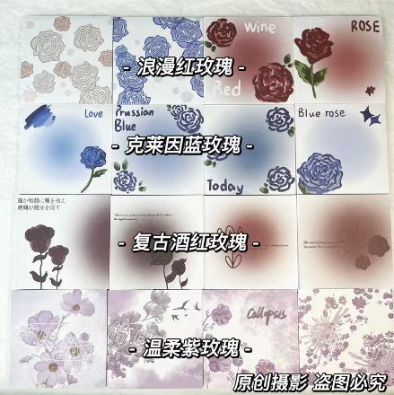 Little Red Book Rose Post-it Notes Student ins High Color Value Sticky N-time Message Notes Full Set