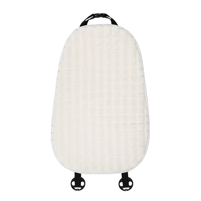 Headrest: winter rabbit hair car - rabbit-fur-puff-cushion-white-backrest