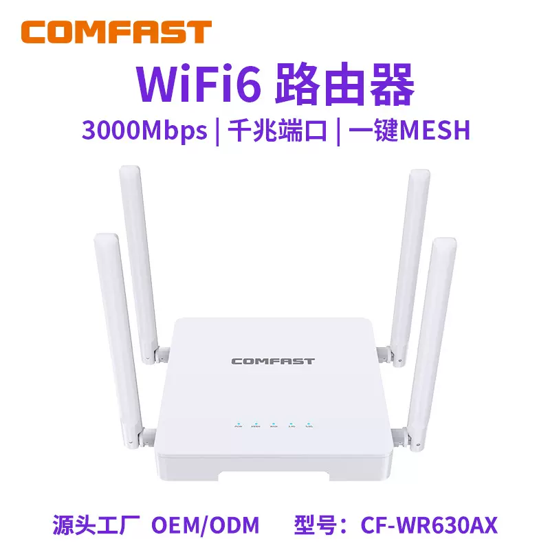 COMFAST CF-WR630AX千兆5G双频WIFI6路由器厂家3000M无线Mesh组网
