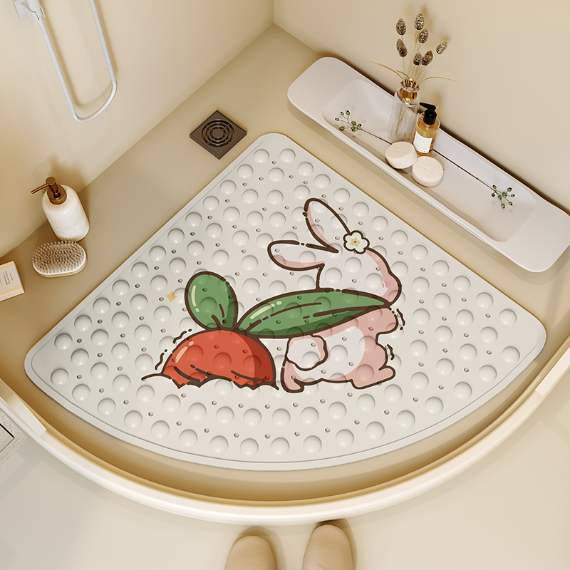 당근을 뽑는 욕실 미끄럼 방지 매트 - 부채 모양