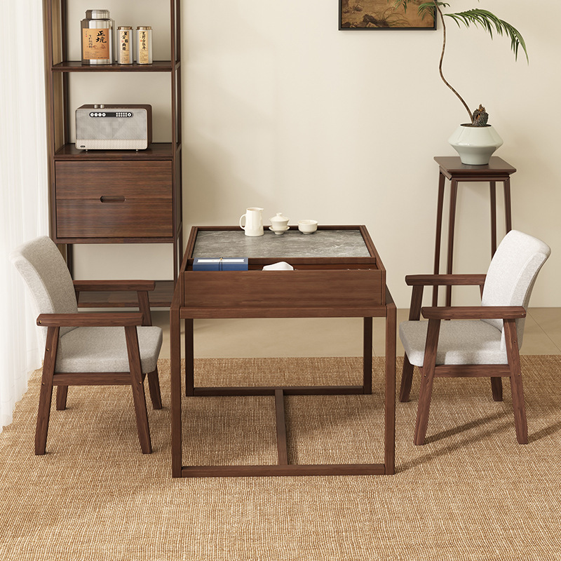 Mesa de té de madera sólida del balcón, nueva mesa cuadrada china, mesa casera simple, mesa de té cuadrada Zen casual