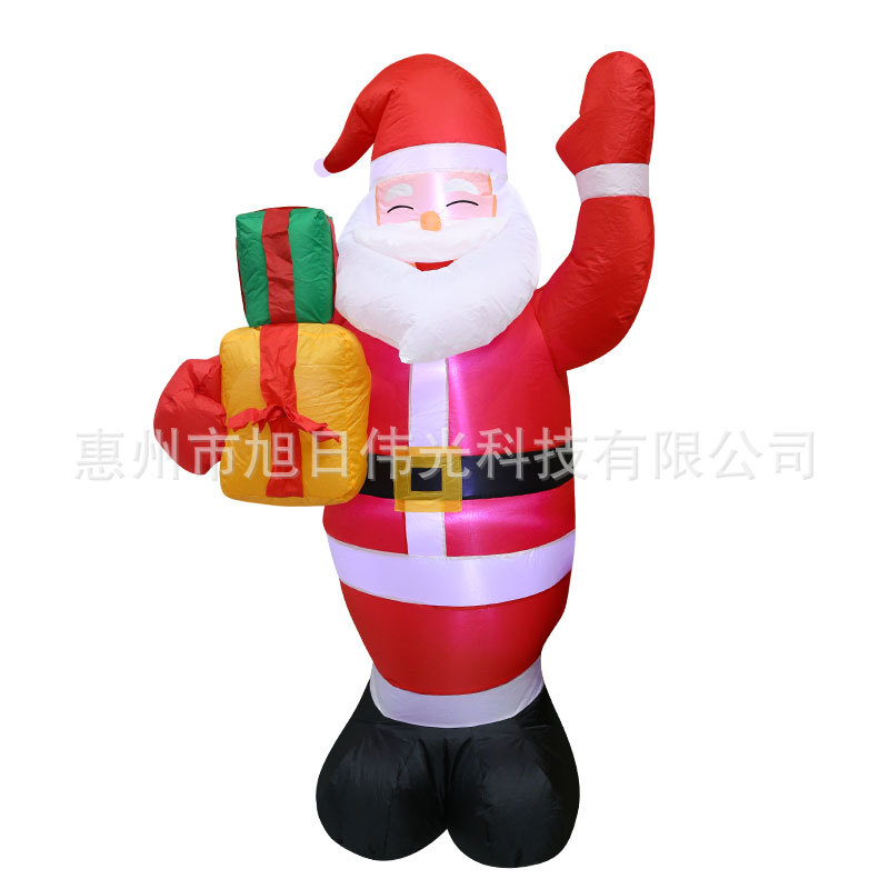 跨境亚马逊5ft圣诞节老人充气气模 户外防水发光草坪摆件充气模型