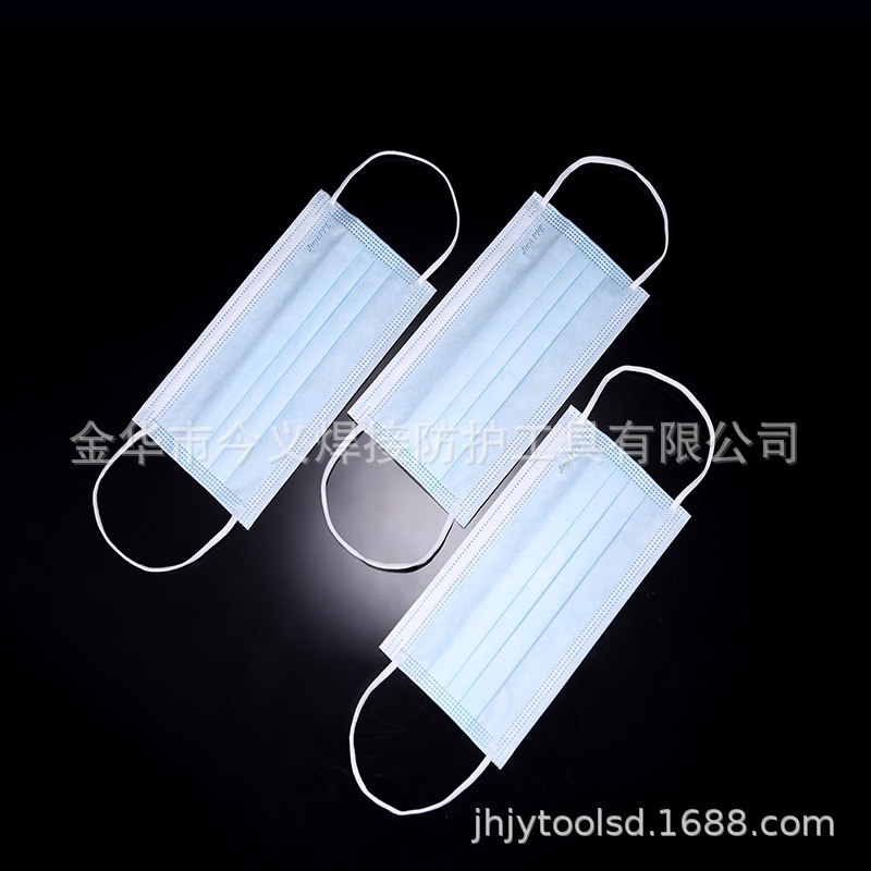 一次性挂耳式平面口罩无纺布口罩 三层含熔喷布 春夏透气舒适薄款