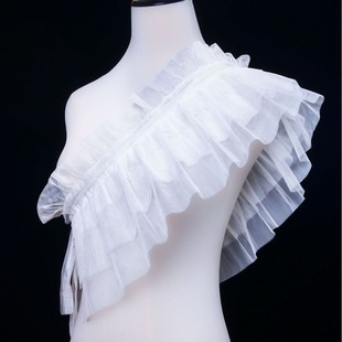 Cross-Border Fluffy Mesh Shawl Fake Collar Japanese and European Anime Cos Accessories Masquerade Crossbody Welcome Belt Props*