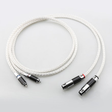 6AG单晶铜镀银发烧RCA信号线莲花转卡侬音频线二对二XLR平衡线