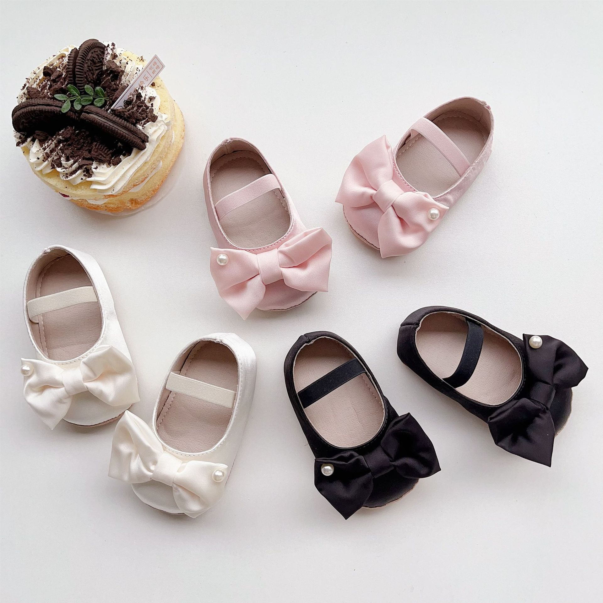 Cross-border Hot 0-2 Baby Girl Bow Kick-proof Toddler Shoes Spring New Korean Style Breathable Soft-soled Princess Shoes