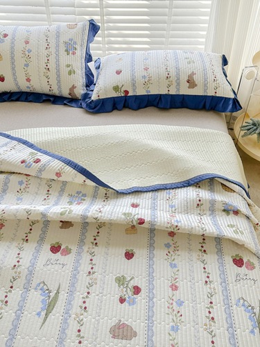 IYR7 100% Cotton Fitted Sheet Set with Pillow Shams and Duvet Cover - Three-Piece Bedding Set for Futon, valid for all four seasons,