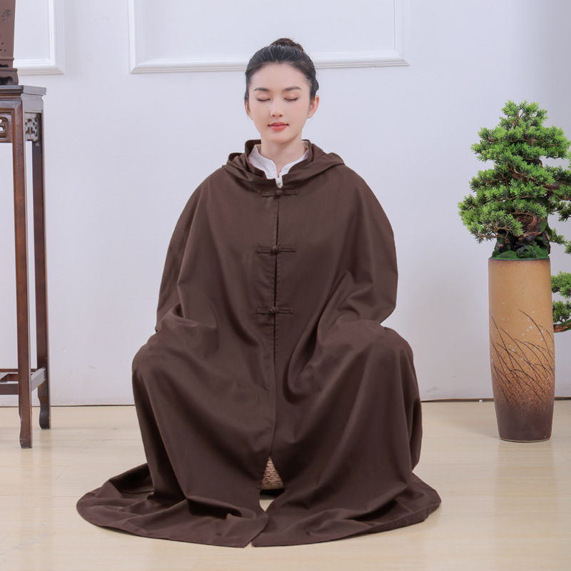 Spring and Autumn Cotton and Linen Single Layer Meditation Cloak Zen Meditation Cloak Layman's Shawl Same Style for Men and Women