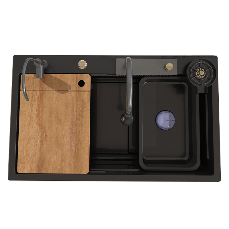 Fregadero Artesanal de Cocina 304 de Acero Inoxidable, Recubrimiento Nano, Relieve, Monotanque