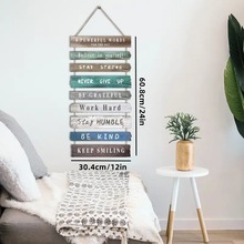 跨境热销装饰木质挂牌励志短语艺术装饰件麻绳串联家居装饰木牌