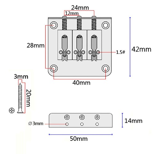 3 string cigar box guitar ball bridge bridge