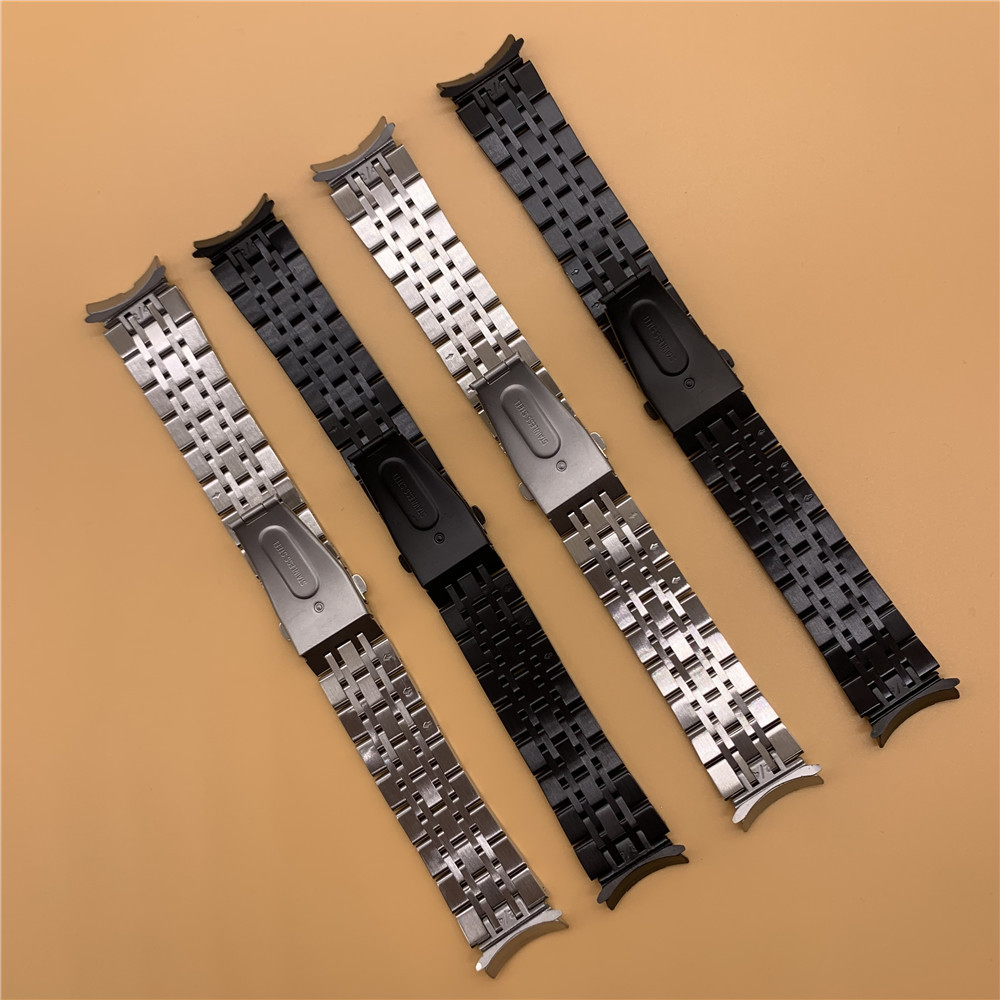 Adecuado para Samsung Galaxy watch5 siete plantas correa de acero inoxidable nuevo watch6 siete cuentas hebilla plana correa de reloj