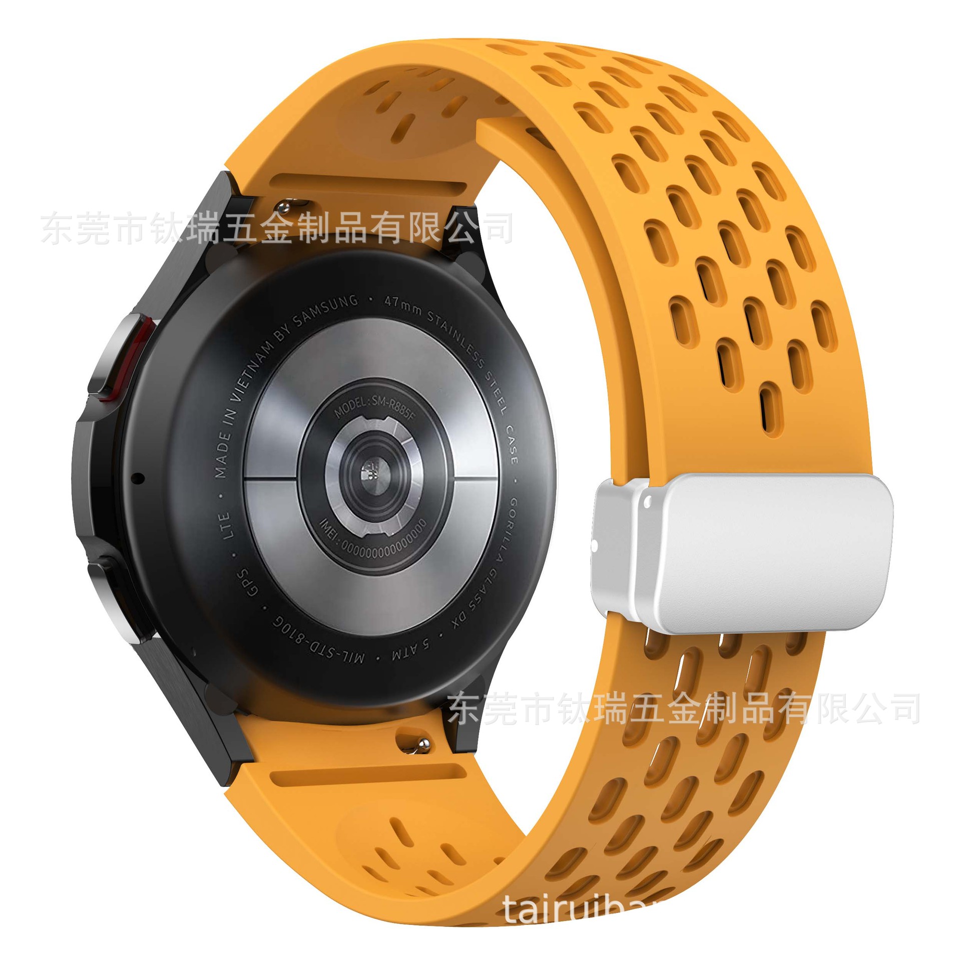 Adecuado para Samsung Galaxy watch6 correa de silicona malla transpirable watch6/5 magnética plegable hebilla Correa