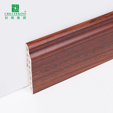 佛山源头厂家批发70mm高防水防潮仿木纹踢脚线高分子踢脚线简约