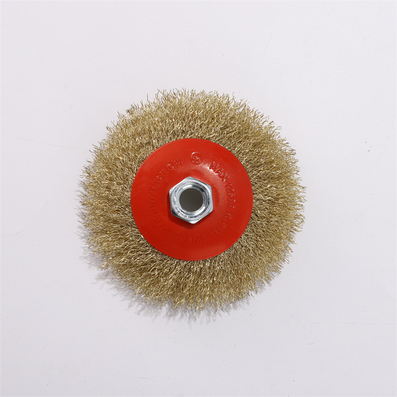 Rueda de alambre Cepillo de alambre curvo en forma de disco Cepillo de alambre pulido marino de 4 pulgadas 5 pulgadas Cepillo de alambre pulido limpio al por mayor