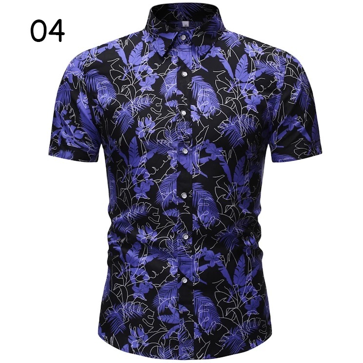 Camisa de manga corta hawaiana de vacaciones en la playa para hombres de verano Venta caliente Flor de tendencia salvaje Impresión 3D Ventas directas de fábrica