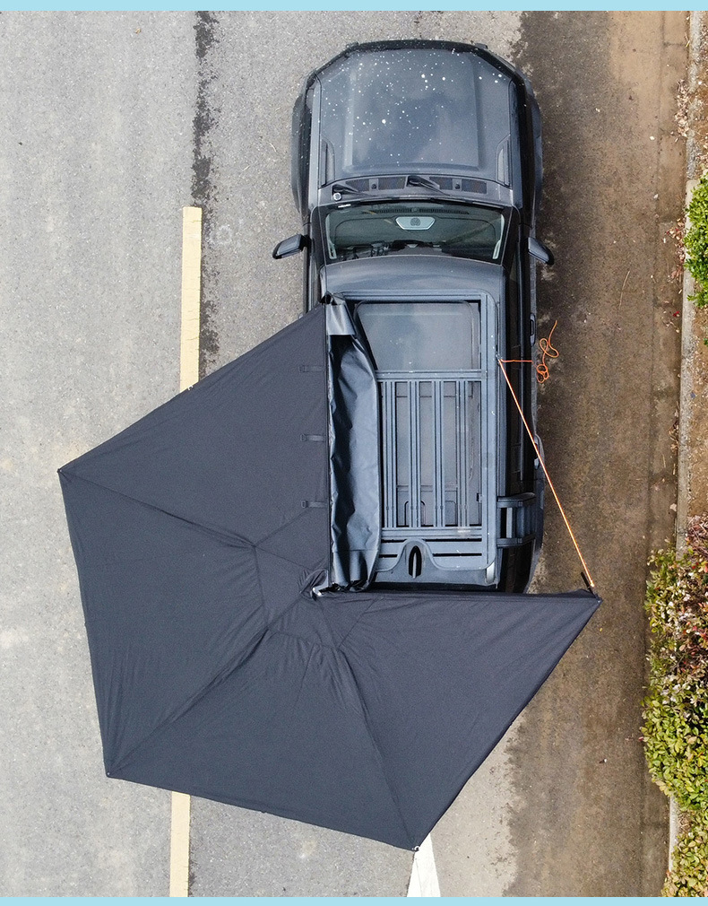 Customized 270 ° Fan-Shaped Canopy Suv Car Side Aluminum Alloy Oxford Cloth Outdoor Camping Tent Mobile Sunshade